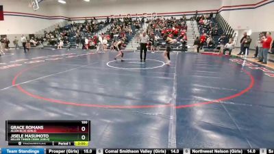 100 lbs Round 1 - Grace Romans, Allen Blue (Girls) vs Jisele Masumoto, Keller Timber Creek (Girls)