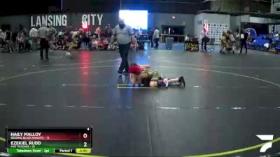 82 lbs Round 3 (4 Team) - Haily Malloy, Belding Black Knights vs Ezekiel Rudd, Mat Psychos