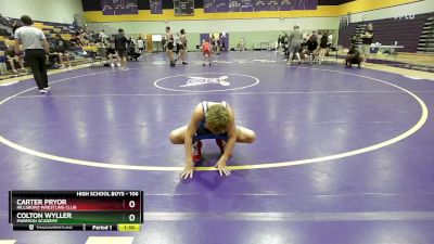 106 lbs Semifinal - Carter Pryor, Hillsboro Wrestling Club vs Colton Wyller, Marmion Academy