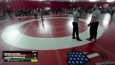 120 lbs Cons. Round 2 - Landon Obermueller, Wisconsin vs Hayden Aultman, Iowa-Grant Youth Wrestling Club
