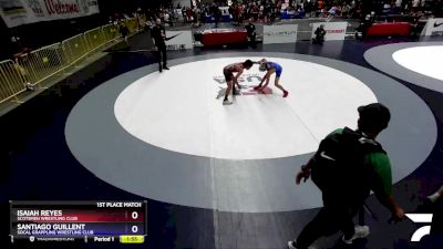 92 lbs 1st Place Match - Isaiah Reyes, Scotsmen Wrestling Club vs Santiago Guillent, Socal Grappling Wrestling Club