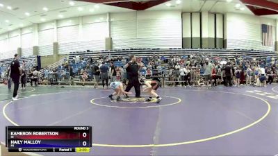 84-93 lbs Round 3 - Kameron Robertson, IN vs Haily Malloy, MI