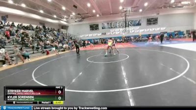 140 lbs Cons. Round 3 - Stryker Marvel, Eastside United Wrestling Club vs Kyler Sorensen, Glenrock Wrestling Club