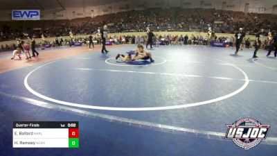 64 lbs Quarterfinal - Elijah Ballard, Marlow Outlaws vs Hunter Ramsey, Newkirk Takedown Club