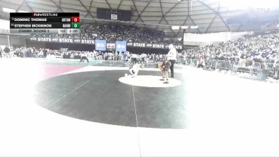 Boys 2A 132 lbs Champ. Round 2 - Stephen McKinnon, Bainbridge vs Dominic Thomas, Orting