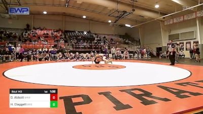 144 lbs Final - Dylan Abbott, Sperry High School vs Hudson Claggett, Bristow High School