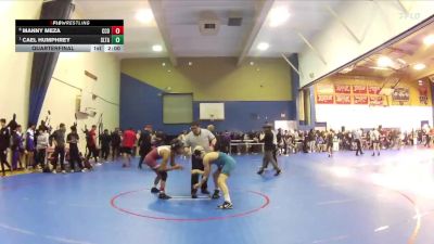 132 lbs Quarterfinal - Cael Humphrey, Sultana vs Manny Meza, Calvary Chapel Downey