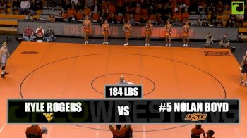 184 lbs Nolan Boyd, Oklahoma St. vs Kyle Rogers, WVU