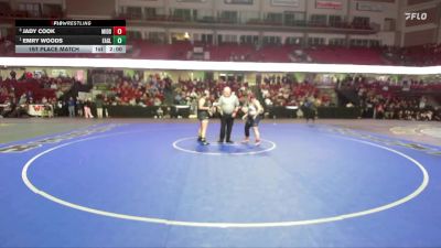 185 lbs 1st Place Match - Emry Woods, Eagle vs Jady Cook, Middleton