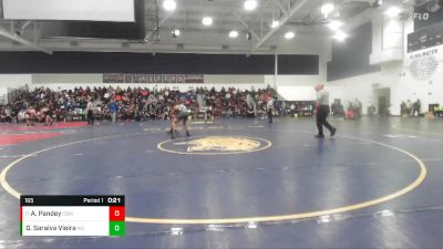 165 lbs Cons. Round 1 - Achintya Pandey, Corona Del Mar vs Guido Saraiva Vieira, Aliso Niguel