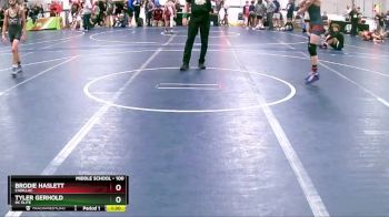 100 lbs Quarterfinal - Tyler Gerhold, DC Elite vs Brodie Haslett, Cadillac