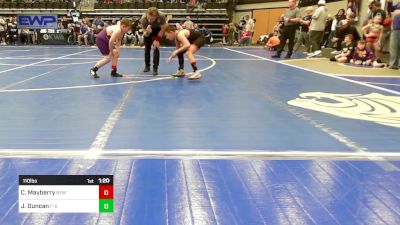 110 lbs Quarterfinal - Callen Mayberry, Bristow Youth Wrestling vs John Duncan, F-5 Grappling