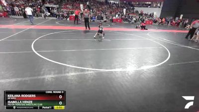 55 lbs Cons. Round 3 - Keilana Rodgers, De Soto vs Isabella Henze, Milton Monsters Wrestling Club