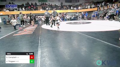 49 lbs Quarterfinal - Oliver Campbell, Elgin Wrestling vs Jo Thigpen, Choctaw Ironman Youth Wrestling