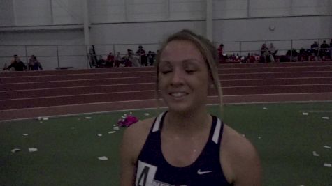 Ellie Purrier of New Hampshire after running a new NCAA leader in the mile