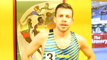 Travis Mahoney after mile season opener at the Armory