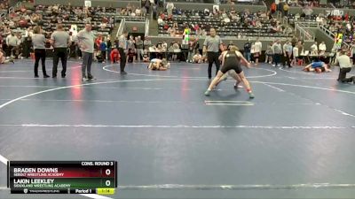 140 lbs Cons. Round 3 - Lakin Leekley, Siouxland Wrestling Academy vs Braden Downs, Sebolt Wrestling Academy