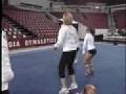 Abby & Katie Dance before UGA Gym Dogs vs UCLA Gymnastics