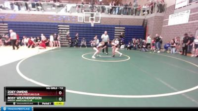 112 lbs Round 2 - Zoey Owens, Mountain Man Wrestling Club vs Rosy Weatherspoon, Grizzly Wrestling Club