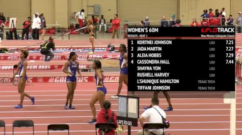 Women's 60m, Round 3 Heat 1 - Kourtnei Johnson Runs NCAA Top 10 Mark