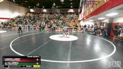 125 lbs Champ. Round 2 - Aj Villarreal, Cody Middle School vs Landon Larkey, Riverton Middle School