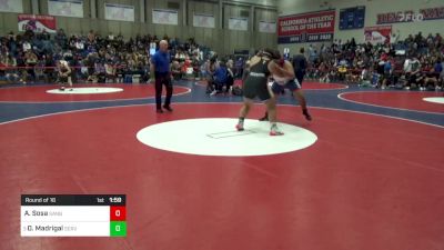 285 lbs Round Of 16 - Adrian Sosa, Sanger vs Oskar Madrigal, Servite