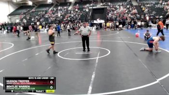 285 lbs Cons. Round 2 - Bentlee Warren, Elkhorn Valley Wrestling Club vs Hudson Treffer, Adams Central Youth Wrestling
