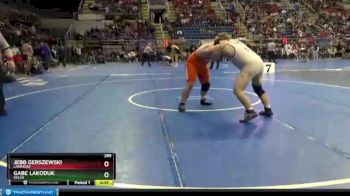 285 lbs Cons. Round 3 - Gabe Lakoduk, Velva vs Jebb Gerszewski, Larimore