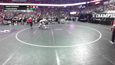285 lbs 1st Place Match - Tyson Martin, Aquinas vs Grant Mathews, Riverdale