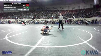 55 lbs Consi Of 16 #2 - Kase Hood, Weatherford Youth Wrestling vs Weston Pulliam, Skiatook Youth Wrestling