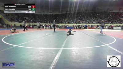 92 lbs Consi Of 32 #1 - Joel Ramirez, Hennessey Takedown Club vs Leo Farmen, Chickasha Wrestling