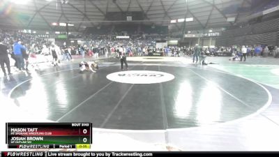 88 lbs Champ. Round 2 - Josiah Brown, UP Outlaw WC vs Mason Taft, Mt Spokane Wrestling Club