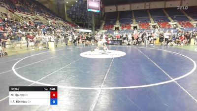 120 lbs Cons 16 #2 - Mason Haines, MI vs Arseni Kikiniou, CA