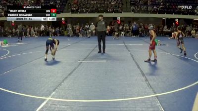 65 lbs Quarterfinal - Nash Jirele, Owatonna Wrestling Academy vs Parker Begalske, Outlaw Wrestling Club