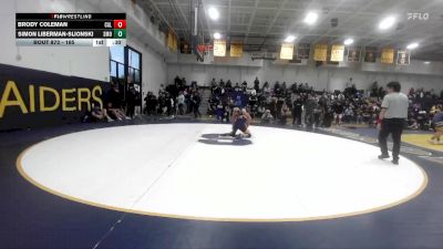 165 lbs Cons. Round 3 - Simon Liberman-Slionski, Santa Monica vs Brody Coleman, Calabasas