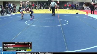 70 lbs Semifinal - Mila Ingles, Waverly Area Wrestling Club vs Alisha Genore, Milton Monsters