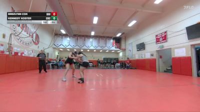 170 lbs Cons. Round 4 - Brezlynn Cox, Bear River vs Kennedy Koster, Central JG JV