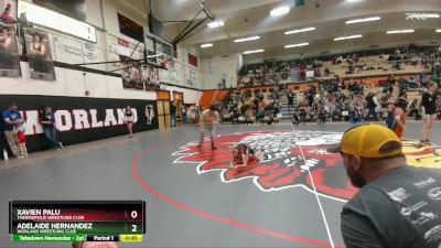 40-43 lbs Cons. Round 2 - Adelaide Hernandez, Worland Wrestling Club vs Xavien Palu, Thermopolis Wrestling Club