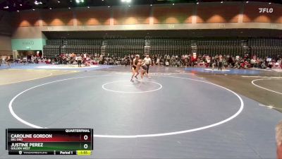 145 lbs Quarterfinal - Justine Perez, Golden West vs Caroline Gordon, Del Oro