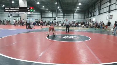 80 lbs Champ. Round 2 - Kaleb Dempsey, NOVA WC vs Emily Villalobos, NC Wrestling Factory