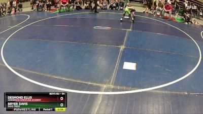 54 lbs Semifinal - Desmond Ellis, Sanderson Wrestling Academy vs Bryer Davis, Dove Creek