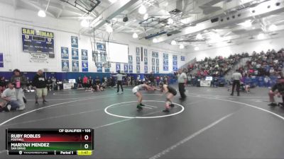 105 lbs Champ. Round 2 - Mariyah Mendez, San Dimas vs Ruby Robles, Foothill