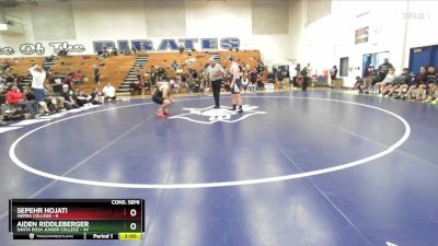 285 lbs Cons. Semis (16 Team) - Aiden Riddleberger, Santa Rosa Junior College vs Sepehr Hojati, Sierra College