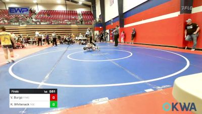 55 lbs Final - Vincent Burgo, Team Tulsa Wrestling Club vs Kade Whitenack, Tiger Trained Wrestling