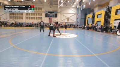 285 lbs Champ. Round 1 - Jahlil Settles, St Georges Tech HS vs Santiago Perez Zavala, Dickinson