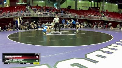 110 lbs Finals (2 Team) - Malaya Cockcroft, Papillion-La Vista South Girls vs Savannah Leiting, Seward Girls