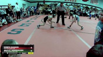 65 lbs Quarterfinal - Korbyn Shannon, Hallsville Kids Club vs Bentley Werdehausen, JC Youth Wrestling Club