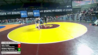 140 lbs 3rd Place Match - Ayla Veater, Asylum Wrestling Club vs Heather Wyborney, Coulee Dam Wrestling Club
