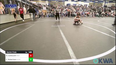 73-76 lbs Quarterfinal - Adrian Colescott, Madill Takedown vs Frankie Robertson, Hennessey Takedown Club