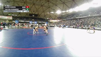 Boys 4A 144 lbs Quarterfinal - Dayton Fitzgibbon, Arlington vs Duane Zamora, Moses Lake